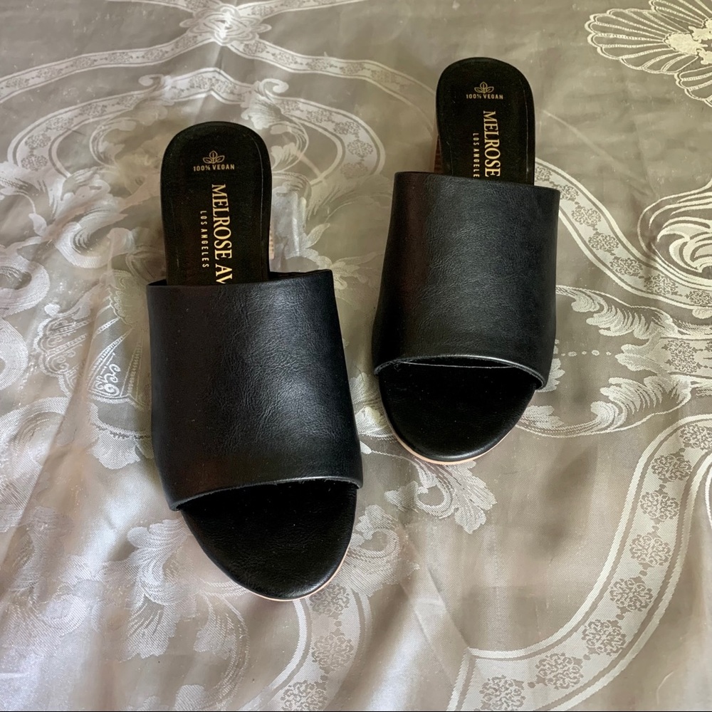 Black Heeled Mules